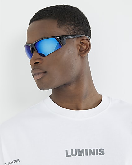 Black Festival Wrap Visor Sunglasses
