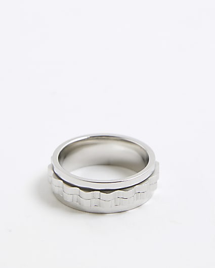 Silver Stainless Steel Chain Ring