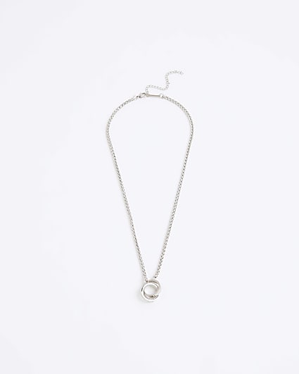 Silver Stainless Steel Circular Necklace