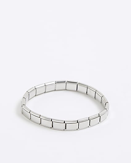 Silver Stainless Steel Stretch Bracelet