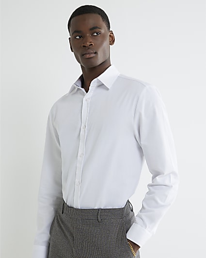 White Premium Long Sleeve Tailored Fit Shirt