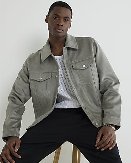 Grey Regular Fit Western Jacket