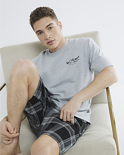 Grey Check Ame Le Nuit Shorts Set