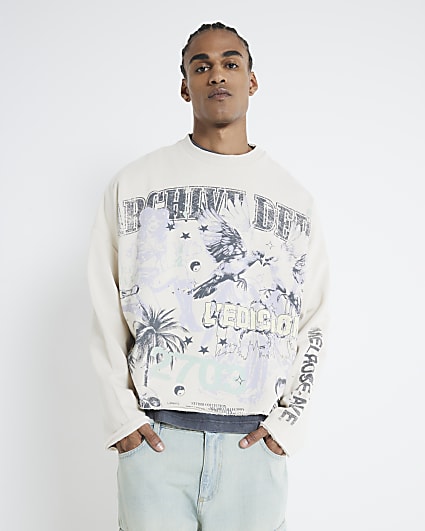 White Oversized Fit Archive Dept Sweatshirt