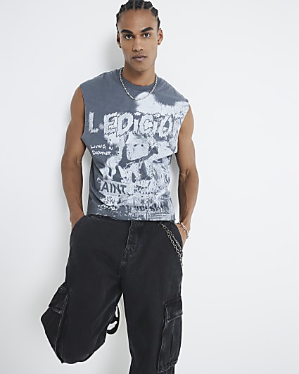 Grey Sleeveless Ledicion Tank Top