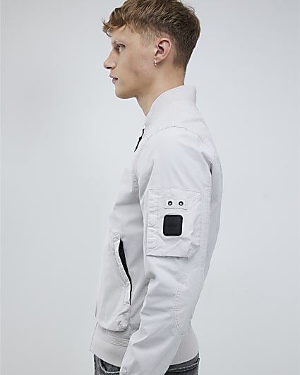 Grey Utility Bomber Jacket
