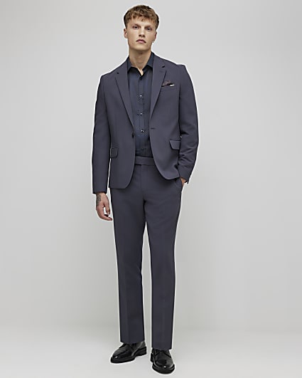 Blue Skinny Fit Suit Trousers