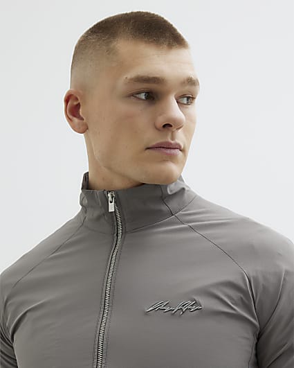 Grey Muscle Fit Funnel Shacket