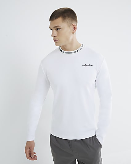 White Slim Fit Les Amis Long Sleeve Top