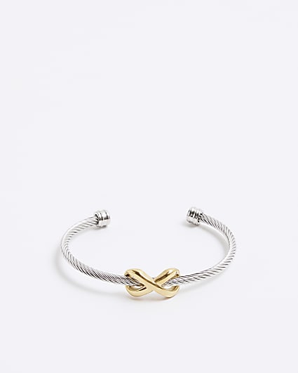 Gold Steel Rhodium Kiss Bracelet