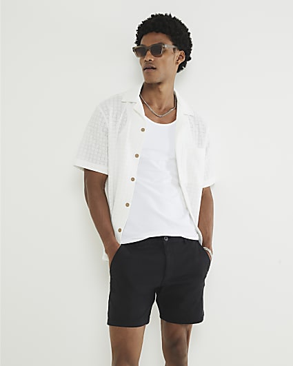 Black Pack Of 2 Skinny Fit Chino Shorts