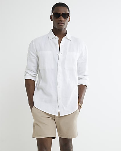 Stone Pack Of 2 Skinny Fit Chino Shorts