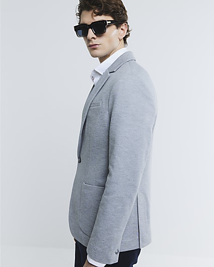 Grey Jersey Suit Blazer