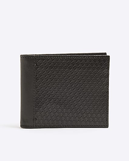 Black Leather RR Monogram Wallet