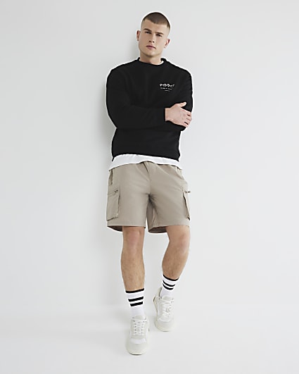 Stone Nylon Cargo Shorts