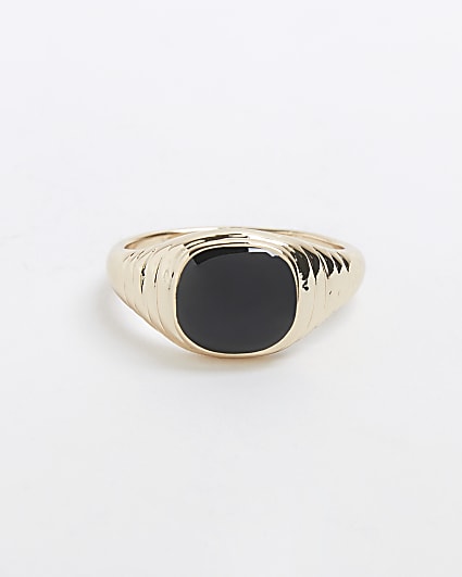 Gold Premium Square Onyx Ring