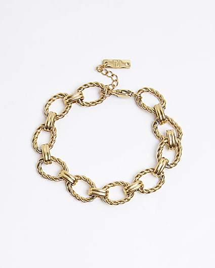 Gold Steel Link Bracelet