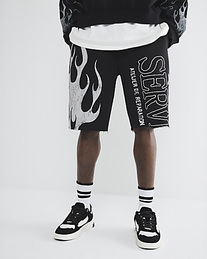 Black Auto Service Shorts