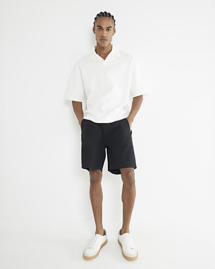 Black Regular Fit Pull On Shorts