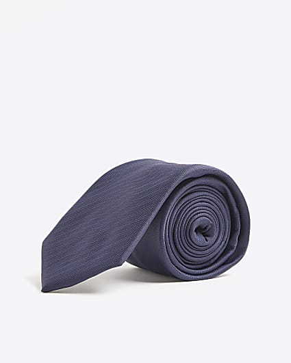 Navy Herringbone Tie