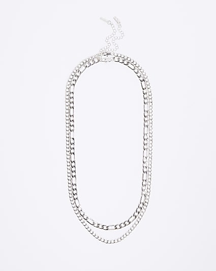 Silver 2 Row Chain Necklace