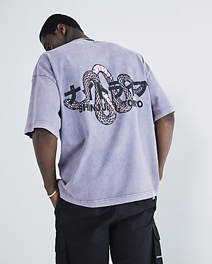 Purple Oversized Shinjuki Dragon T-Shirt
