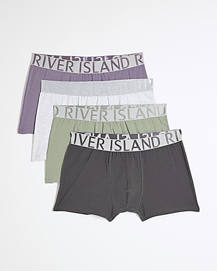 Purple Pack Of 4 Stretch Dye RI Trunks