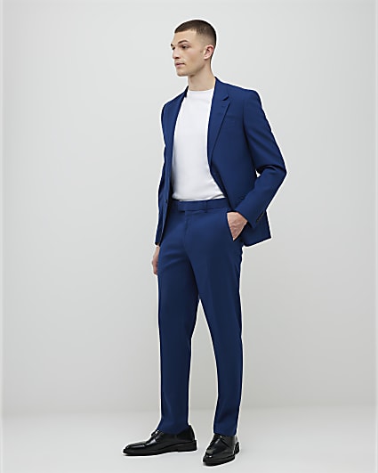 Blue Slim Fit Suit Trousers