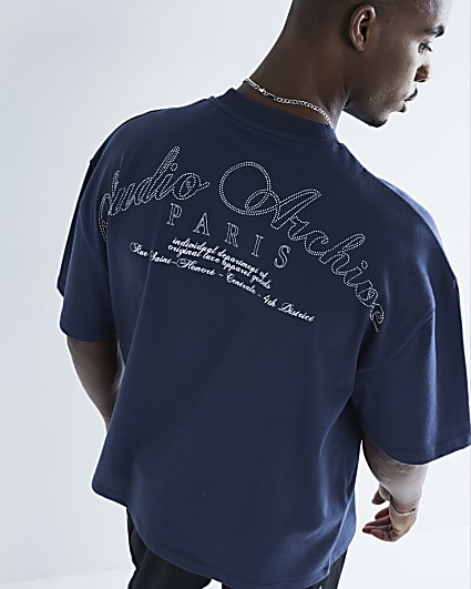 Navy Short Sleeve Studio Archive T-Shirt