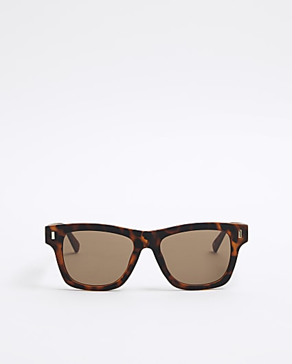 Brown Rubberised Wayfarer Tort Sunglasses