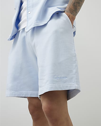 Blue Regular Fit Washed Luminis Shorts