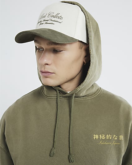 Khaki Regular Fit Long Sleeve Dragon Hoodie