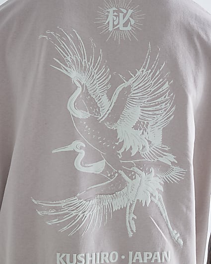 Pink Short Sleeve Kurisho Crane T-Shirt