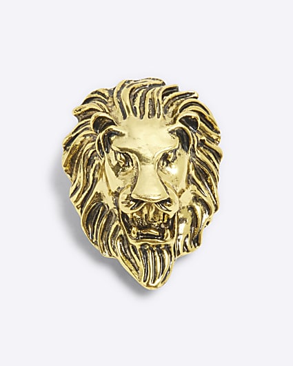 Gold Lion Brooch