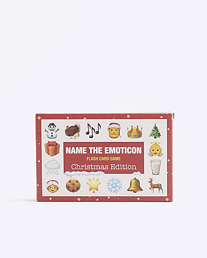 Green Christmas Emoticon Flash Card Game