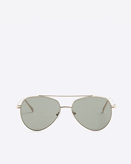 Gold Metal Aviator Sunglasses