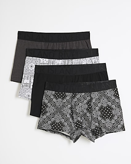 Black 4 Pack RI Bandana Stretch Trunks