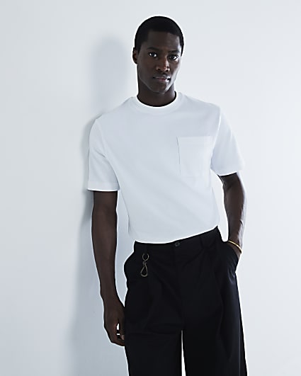 White Regular Fit Pocket T-Shirt