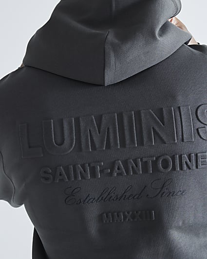 Khaki Regular Fit Luminis Embossed Hoodie