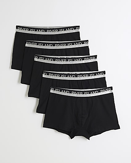 Black 10 Pack Cotton Stretch RI Trunks