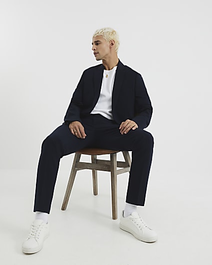 Navy Skinny Fit Suit Trousers