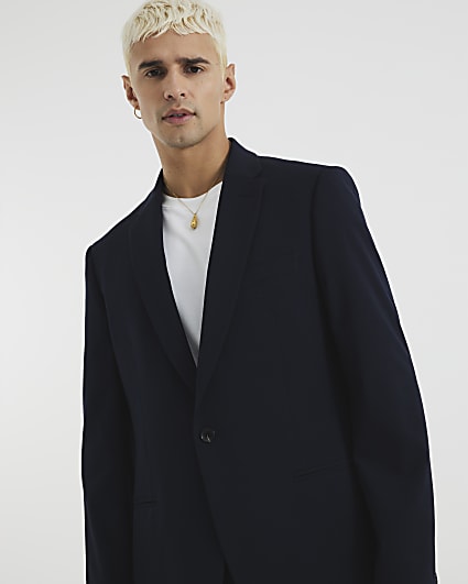 Navy Skinny Fit Suit Jacket