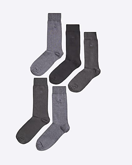 5PK Grey Socks