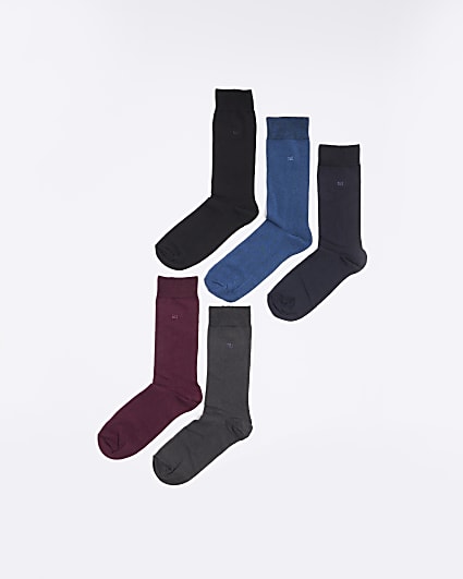 Red 5 Pack Jewel Socks