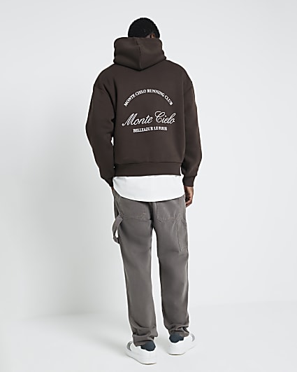 Brown Oversized Fit Monte Cielo Hoodie