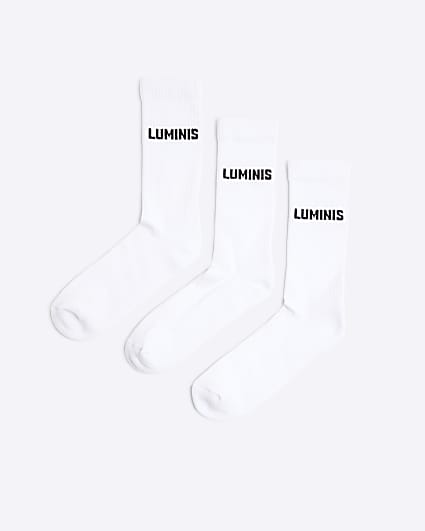 White 3 Pack Luminis Tube Socks