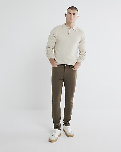 Brown Skinny Fit Chino Trousers