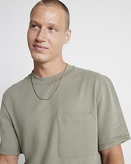 Khaki Regular fit Pocket T-shirt