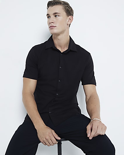 Black Short Sleeve Jersey Shirt