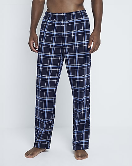 Navy Check Print Pyjama Trousers